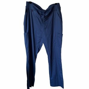 Jaanuu Navy Scrub Pants Drawstring Stretch Medical 2X NWT